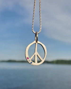 peace diamond pendant